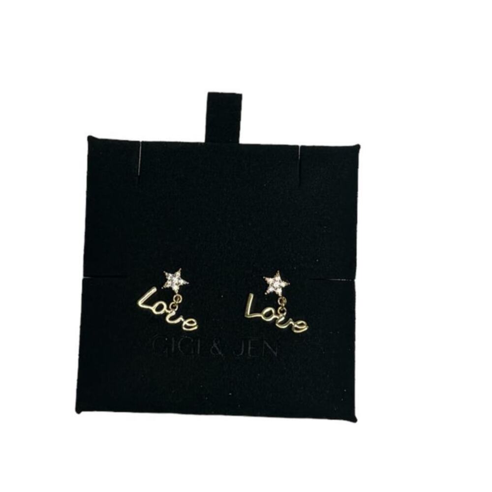 Love & Star Earring 18 K gold plated
